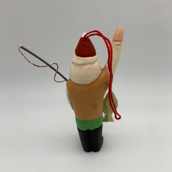 Vintage Handmade Fisherman Santa Claus Retro Christmas Ornament - Picture 4 of 7